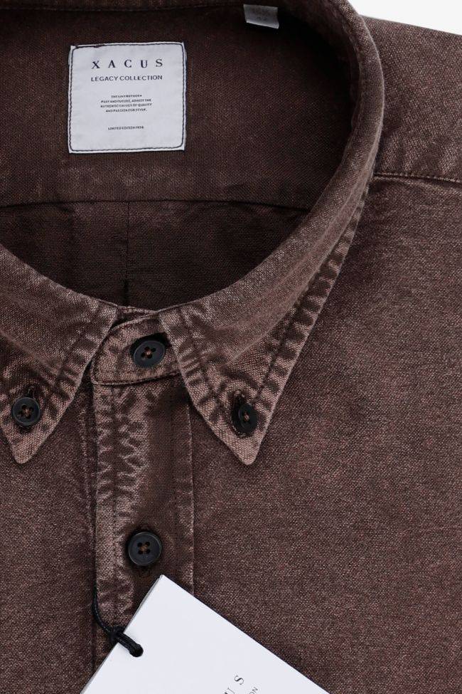 xacus Hemd Herren Xacus Regular Einfarbig 100% Baumwolle Denim Jeans kragen Button-Down Lange Ärmel Bis zu 55% Rabatt