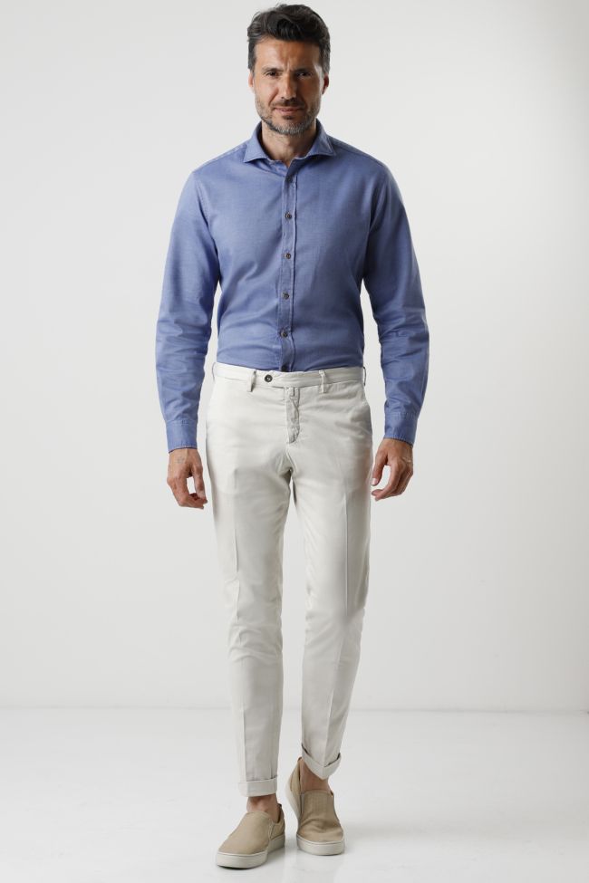 b-settecento Hose Herren B-Settecento Chinos Slim Karo 98% wool 2% EL