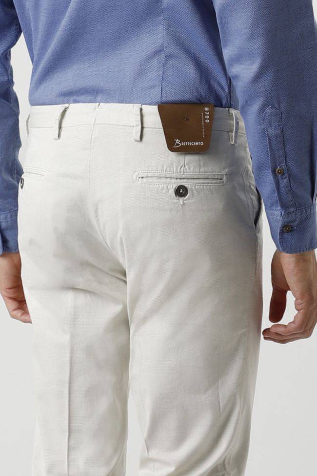 b-settecento Hose Herren B-Settecento Chinos Slim Karo 98% wool 2% EL Limitierter Zeitrabatt