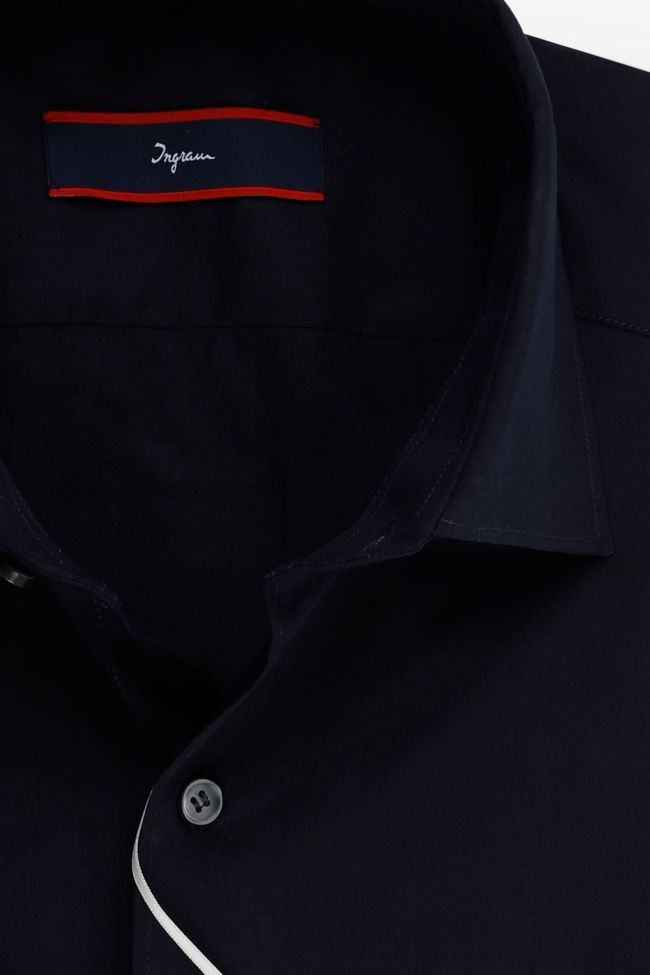 ingram Hemd Herren Ingram Slim Einfarbig 100% Baumwolle kragen Italienisch Lange Ärmel Blitzangebot