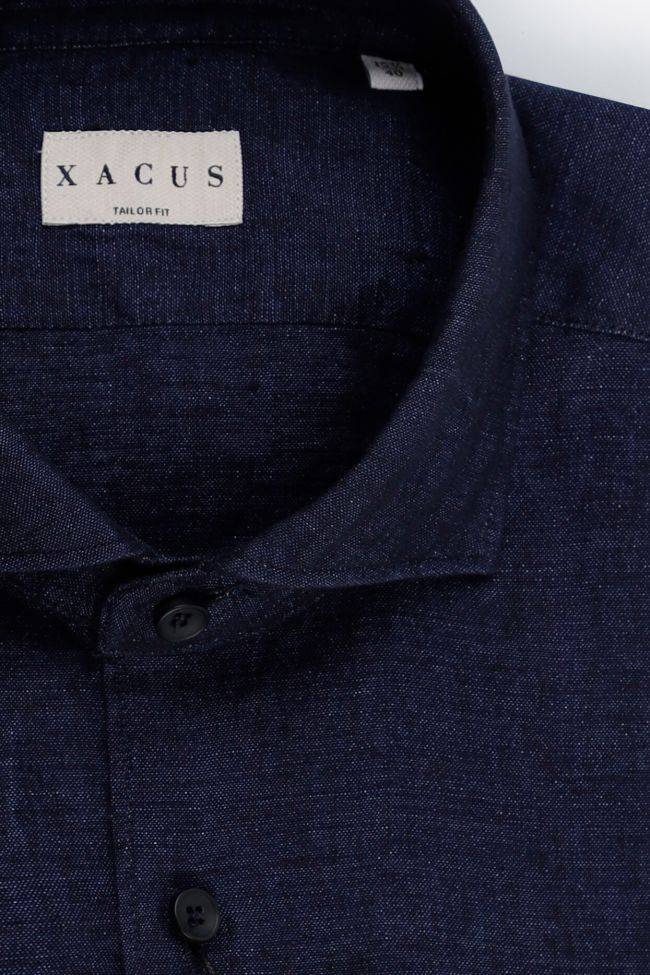 xacus Hemd Herren Xacus Regular Einfarbig 100% Leinen kragen Französisch Lange Ärmel Neuheiten