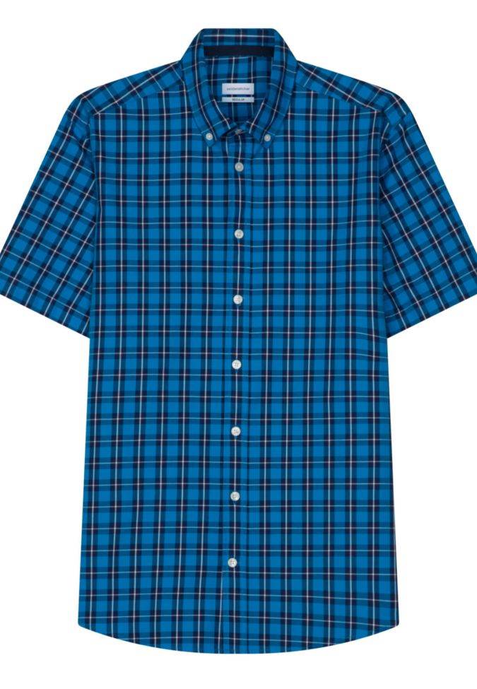seidensticker Hemd Herren Seidensticker Regular Bügelfreie Karo kragen Button-Down Kurze Ärmel 2025