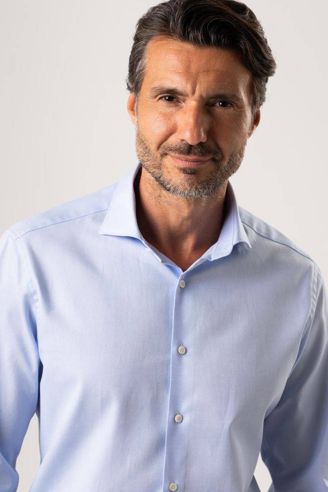 ingram Hemd Herren Ingram Slim Einfarbig 100% Baumwolle kragen Italienisch Lange Ärmel Saisonschlussverkauf
