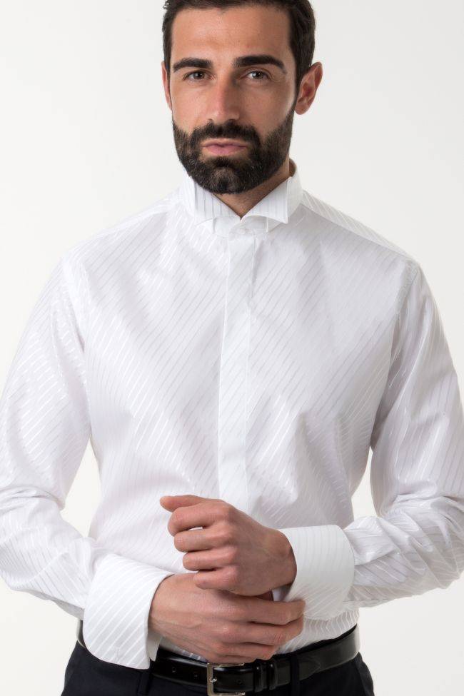 ingram Hemd Herren Ingram Slim Streifen 60% Baumwolle, 40% Viskose kragen Kläppchenkragen Lange Ärmel Jubiläumsangebot