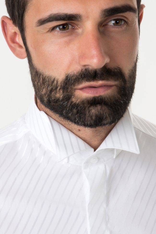 ingram Hemd Herren Ingram Slim Streifen 60% Baumwolle, 40% Viskose kragen Kläppchenkragen Lange Ärmel Jubiläumsangebot