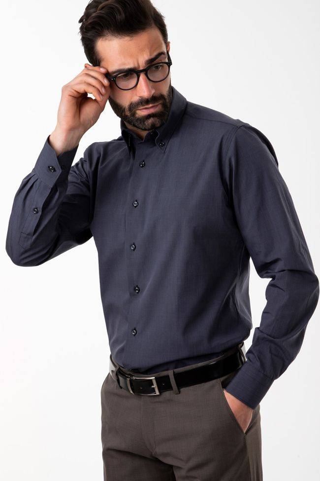 aplomb Hemd Herren Aplomb Regular Einfarbig 100% Baumwolle kragen Button-Down Lange Ärmel Kauf eins, bekomm eins gratis
