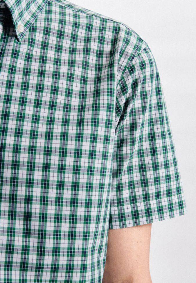 seidensticker Hemd Herren Seidensticker Regular Bügelfreie Karo kragen Button-Down Kurze Ärmel 50% Rabatt mit kostenlosem Versand
