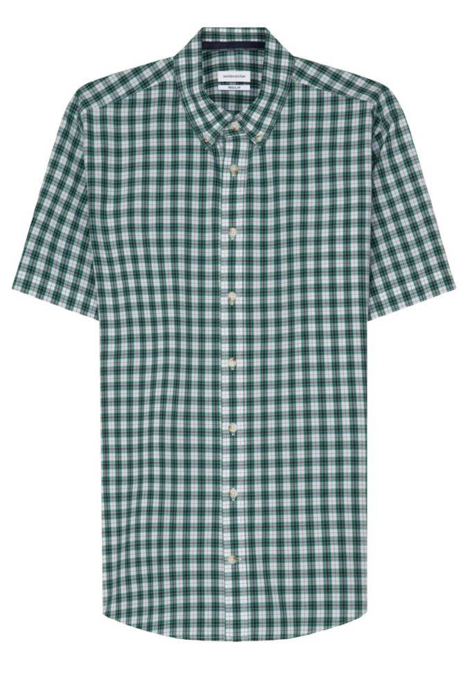 seidensticker Hemd Herren Seidensticker Regular Bügelfreie Karo kragen Button-Down Kurze Ärmel 50% Rabatt mit kostenlosem Versand