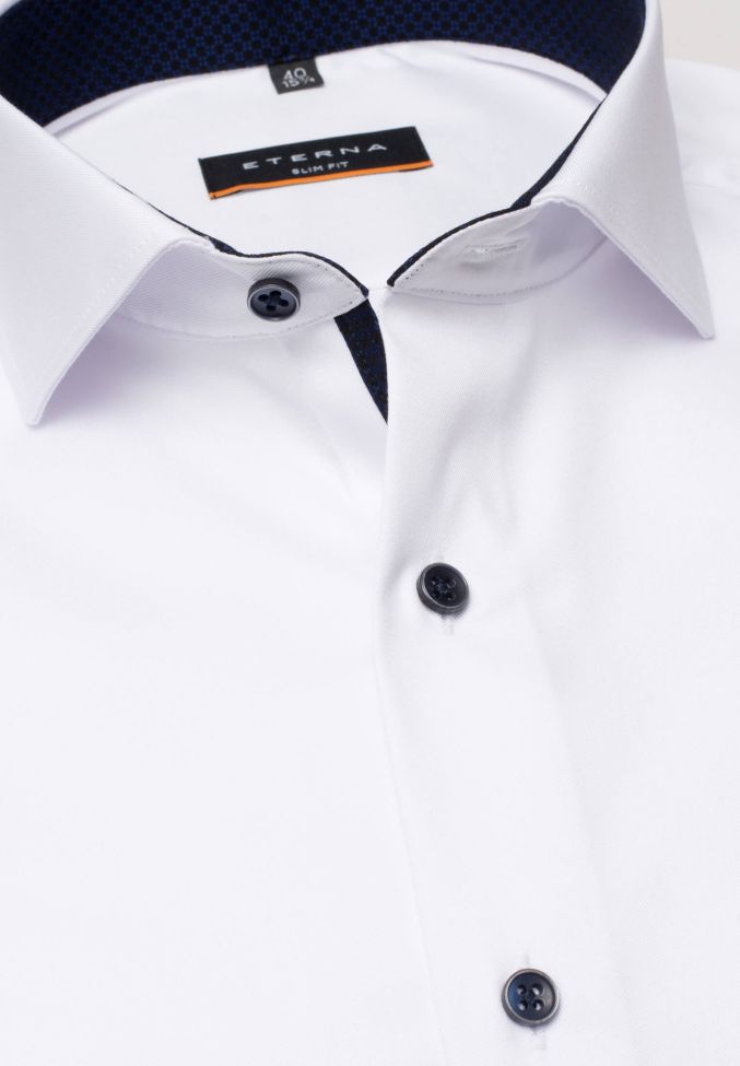 eterna Hemd Herren Eterna Slim Bügelfreie kragen Französisch Lange Ärmel Black Friday Preise