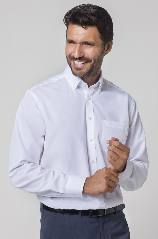 seidensticker Hemd Herren Seidensticker Classic Bügelfreie Einfarbig 100% Baumwolle kragen Button-Down Lange Ärmel
