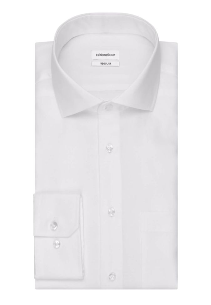 seidensticker Hemd Herren Seidensticker Classic Bügelfreie Einfarbig 100% Baumwolle kragen Französisch Lange Ärmel