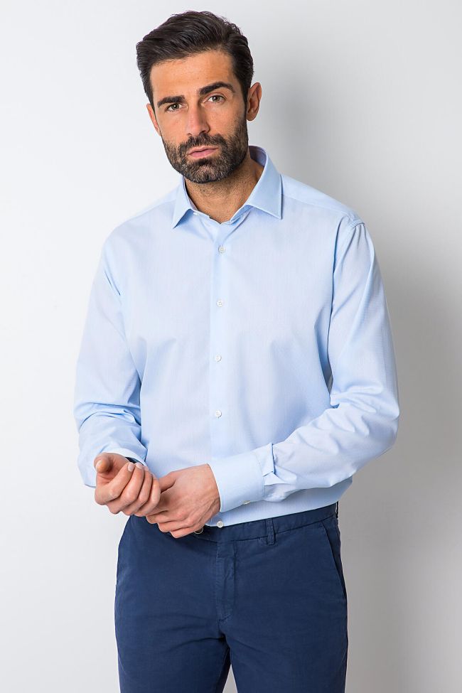 ingram Hemd Herren Ingram Regular Bügelfreie Halb Unifarben 100% Baumwolle kragen Italienisch Lange Ärmel Versandkostenfrei