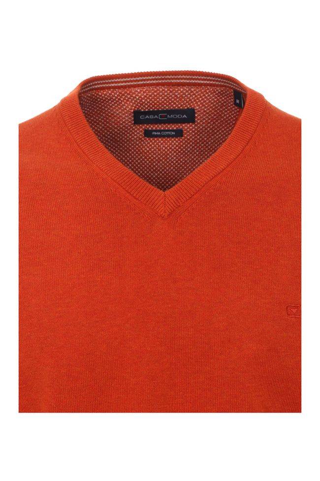 casamoda Strickwaren Herren Casamoda V-Ausschnitt Classic Einfarbig 100% Baumwolle Online Outlet