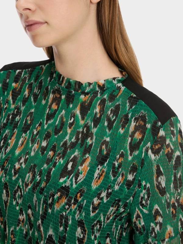 Marc Cain Gesmoktes Greo-Print-Kleid Fabrik Onlineshop