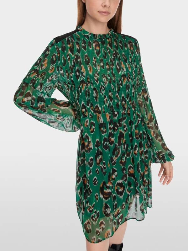 Marc Cain Gesmoktes Greo-Print-Kleid Fabrik Onlineshop