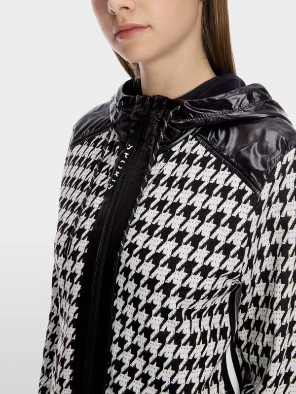 Marc Cain Chickcheck-Jacke mit Kapuze Online Outlet