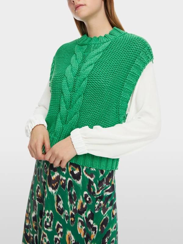 Marc Cain Knitted in Germany Pullunder mit Zopf Zeitbegrenzte Promotion