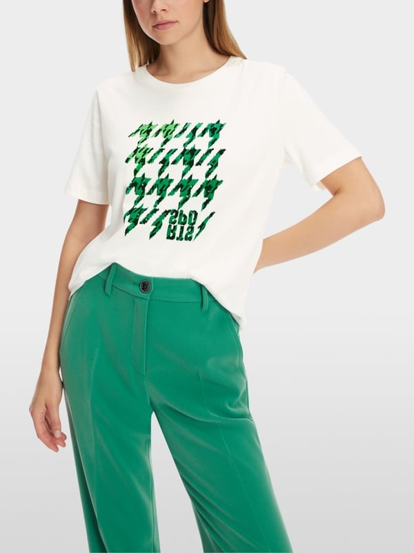 Marc Cain T-Shirt mit platziertem Chickcheck Bis zu 65% Rabatt
