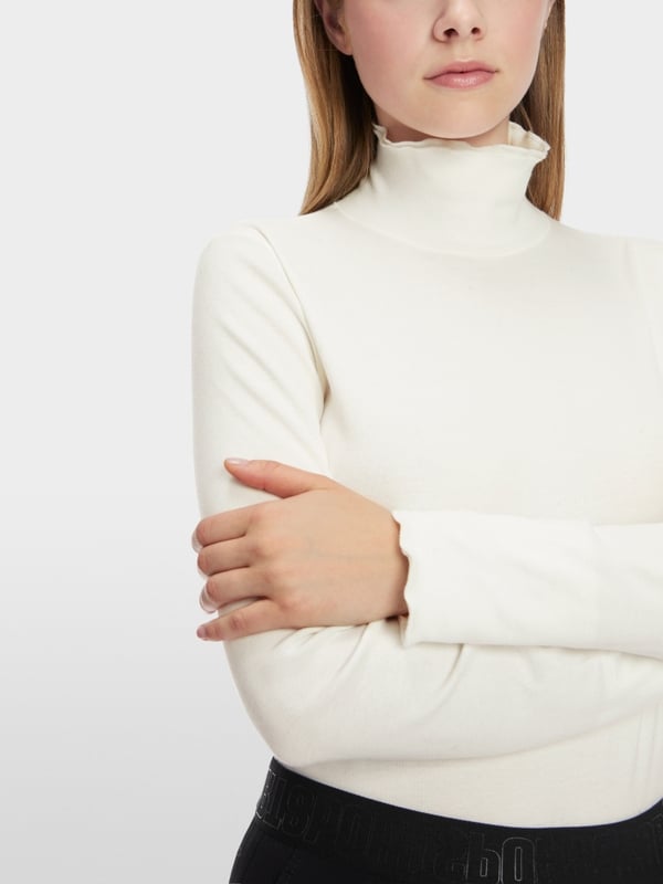 Marc Cain T-Shirt mit offenkantigem Mock-Neck Nur noch ein Tag übrig
