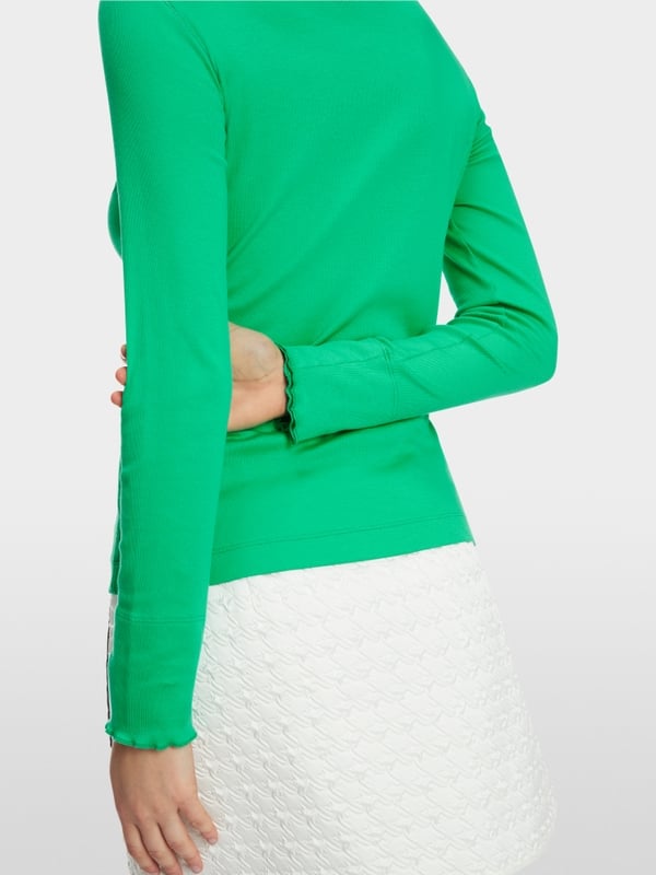 Marc Cain T-Shirt mit offenkantigem Mock-Neck Super Rabatt