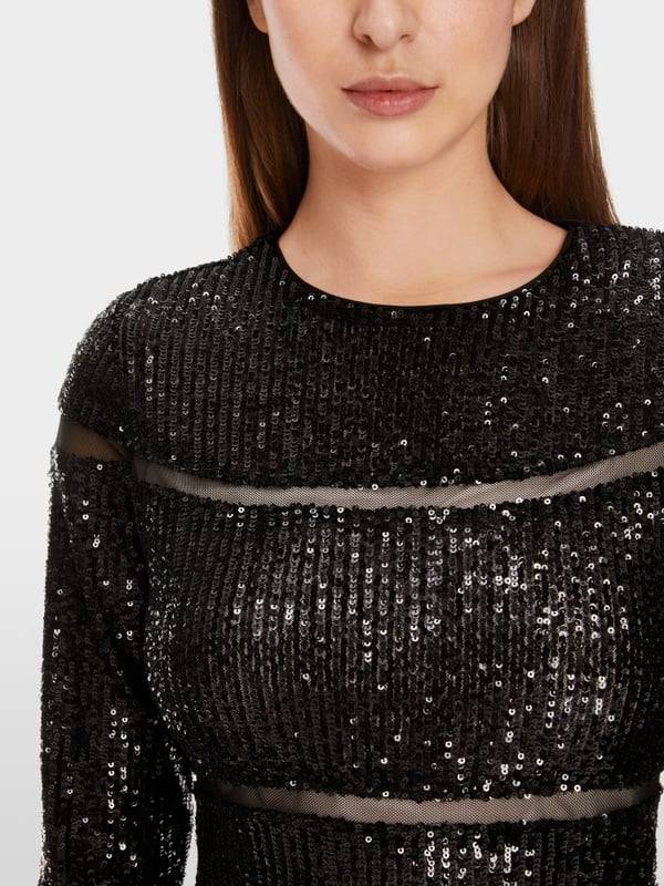 Marc Cain Langes Pailletten-Kleid Online Outlet