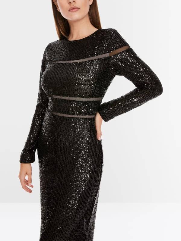 Marc Cain Langes Pailletten-Kleid Online Outlet