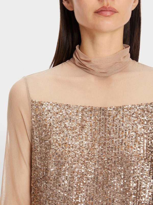 Marc Cain Schlupf-Bluse mit Pailletten Tiefpreis
