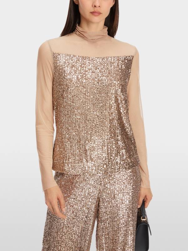 Marc Cain Schlupf-Bluse mit Pailletten Tiefpreis