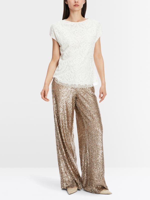 Marc Cain Voile-Bluse mit Stickerei Super Sparpreis