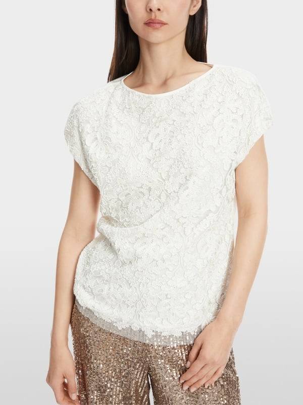 Marc Cain Voile-Bluse mit Stickerei Super Sparpreis
