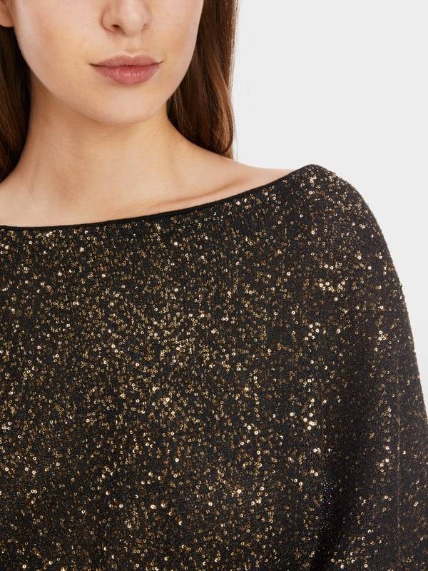 Marc Cain Poncho mit Straußenfedern Sonderangebot der Fabrik