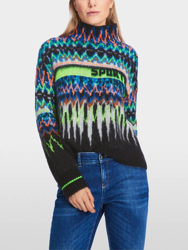 Marc Cain Jacquard-Sweater Knitted in Germany Discount Store für neue Produkte