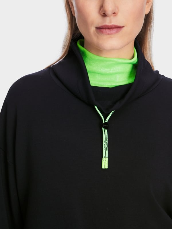 Marc Cain Oversized Sweatshirt in Materialmix Black Friday Preise