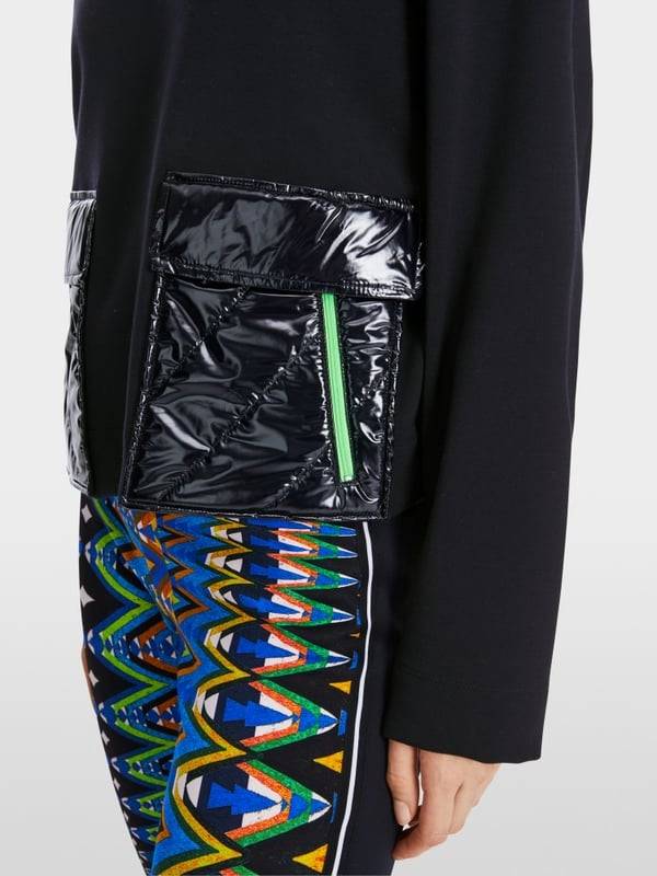 Marc Cain Oversized Sweatshirt in Materialmix Black Friday Preise