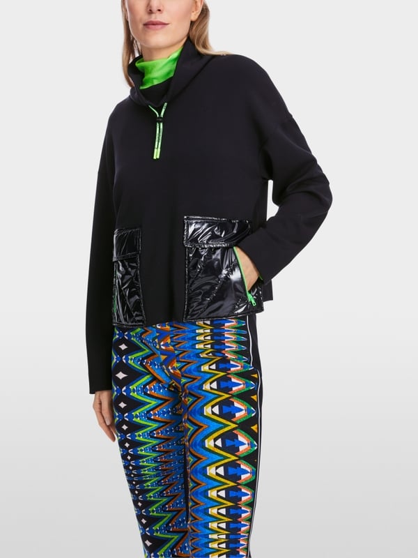 Marc Cain Oversized Sweatshirt in Materialmix Black Friday Preise