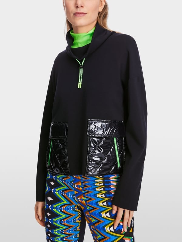 Marc Cain Oversized Sweatshirt in Materialmix Black Friday Preise