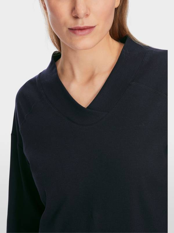 Marc Cain Langärmeliges T-Shirt aus Baumwoll-Ripp Osterangebot
