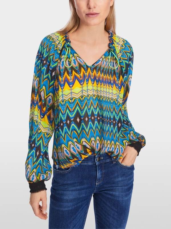 Marc Cain Weite Bluse mit Allover-Print Neueste Mode