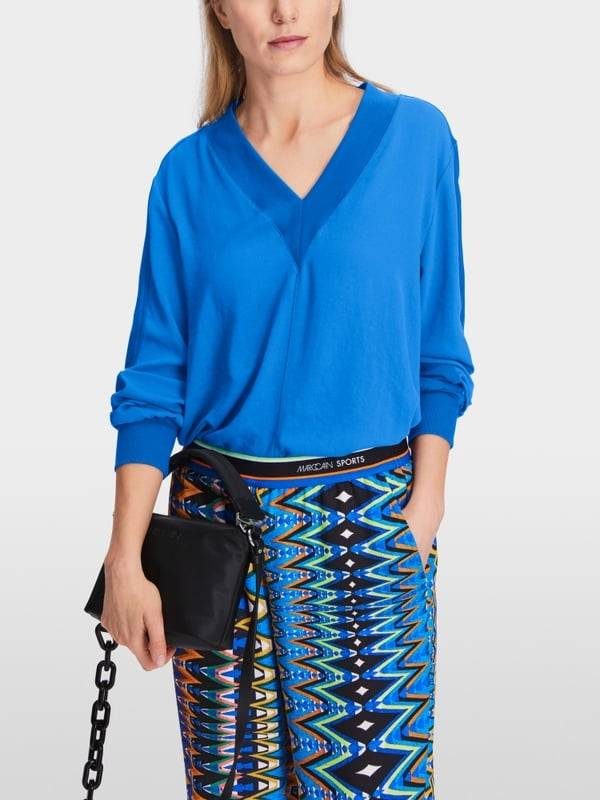 Marc Cain Lässige Bluse in Materialmix Online Outlet