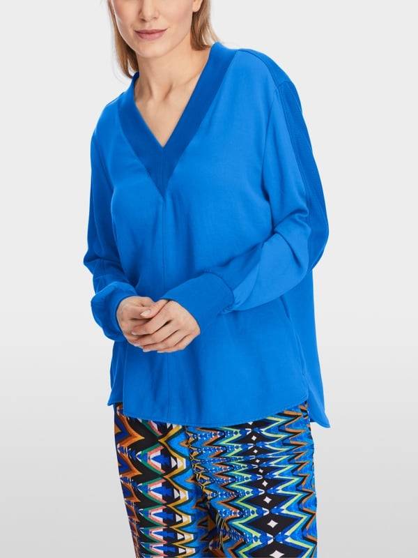 Marc Cain Lässige Bluse in Materialmix Online Outlet