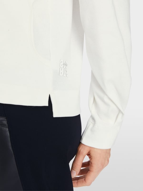 Marc Cain Langärmeliges T-Shirt aus Baumwoll-Ripp Tiefpreis