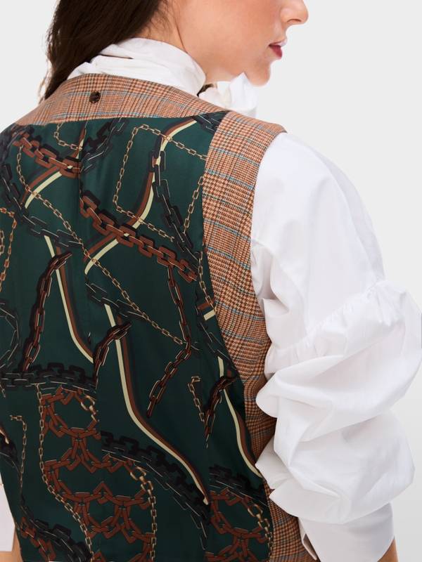 Marc Cain Weste mit Mini-Pepita-Muster Speichern exportieren
