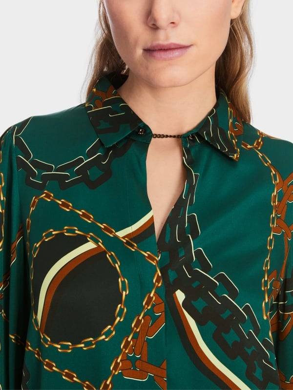 Marc Cain Seidenbluse mit Ketten-Design 2025