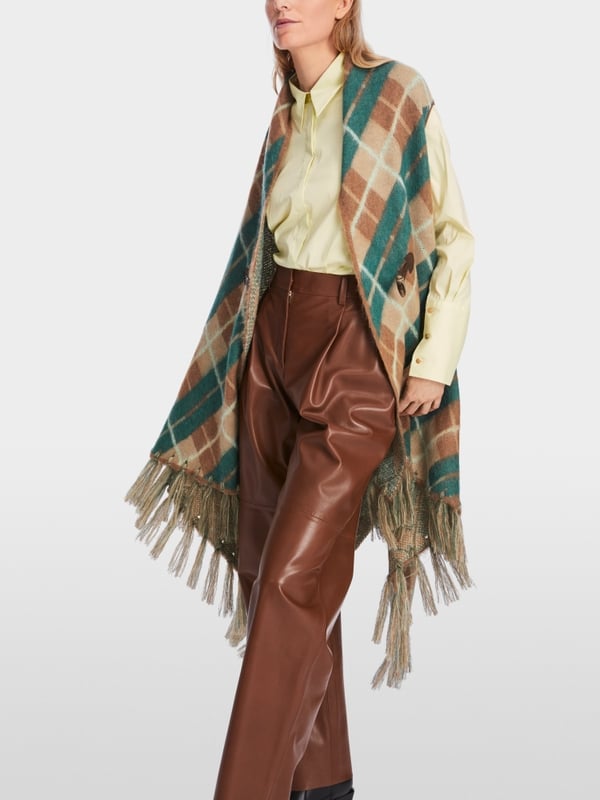 Marc Cain Karo-Cape Knitted in Germany Günstig kaufen