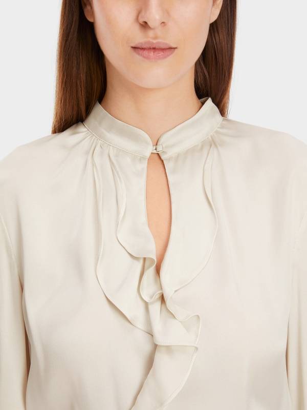 Marc Cain Elegante Bluse mit Volant Sonderangebot