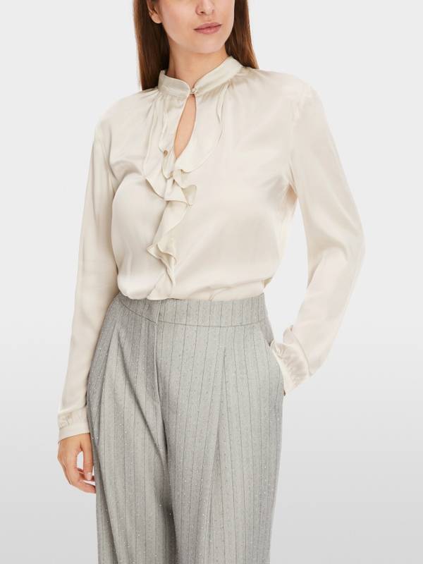 Marc Cain Elegante Bluse mit Volant Sonderangebot