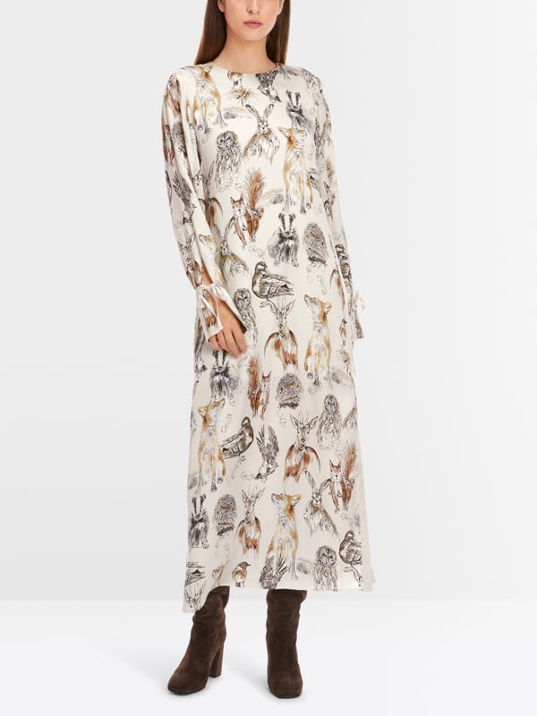 Marc Cain Langes Kleid mit Tierprint Saisonschlussverkauf