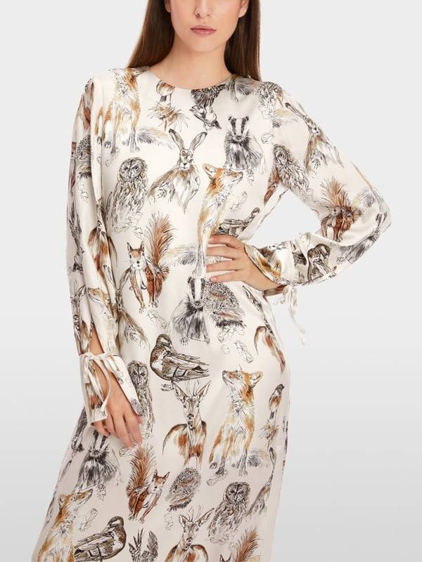 Marc Cain Langes Kleid mit Tierprint Saisonschlussverkauf