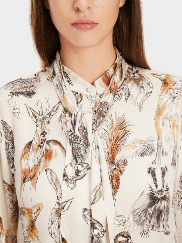 Marc Cain Seidenbluse mit Schluppe & Alloverprint Muttertagsangebot