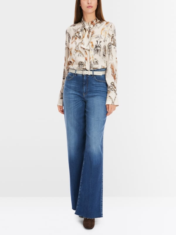 Marc Cain Seidenbluse mit Schluppe & Alloverprint Muttertagsangebot